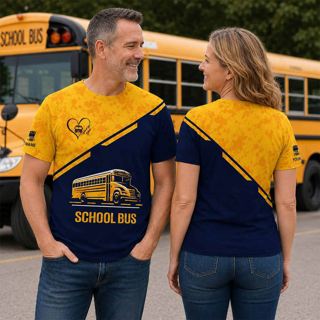 Custom School Bus Zipper Hoodie School Bus Driver Zipper Hoodie Golden School Bus 3D Zipper Hoodie UKND6270711