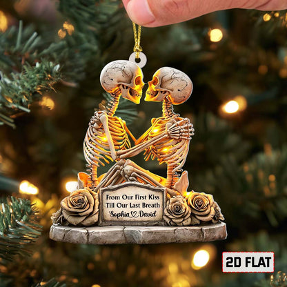 Personalized From Our First Kiss Till Our Last Breath Couples Acrylic Ornament UKHM5141006