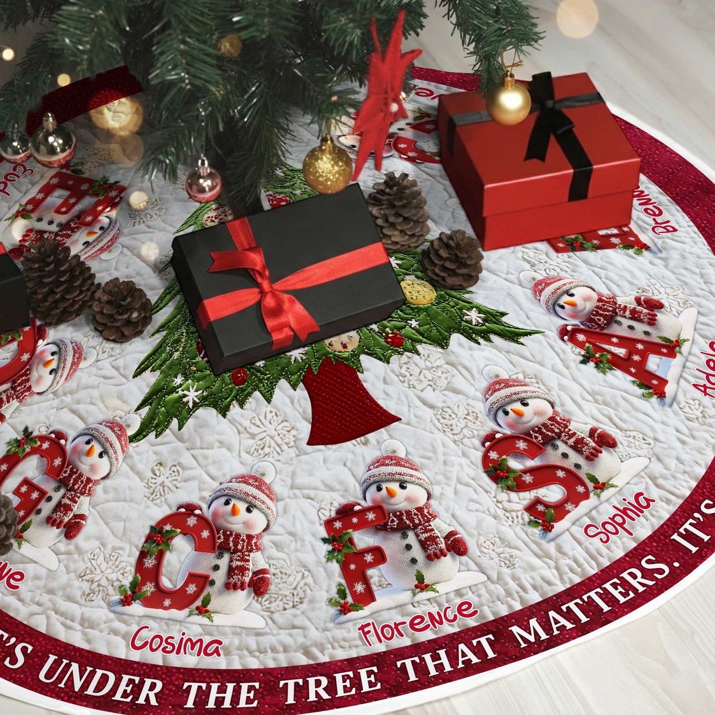 Personalized It's Not What's Under The Tree That Matters Christmas Tree Skirt QFPY5091001
