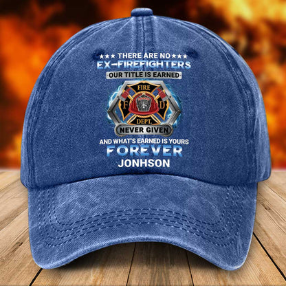 Personalized Firefighter Distressed Washed Cotton Printed Hat UKTZ5080801