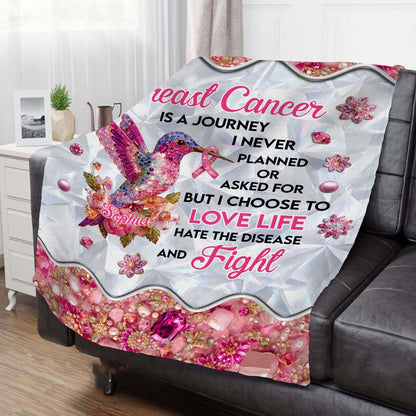 Personalized Hummingbird Breast Cancer Blanket QFTD5080902