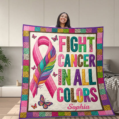 Custom Breast Cancer Quilt Blanket THND6290502