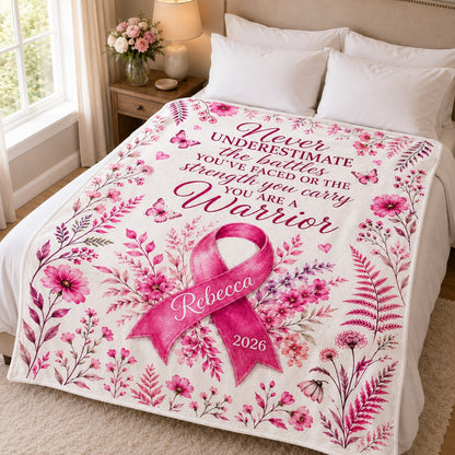 Personalized Breast Cancer Fleece Blanket QFTD6150802