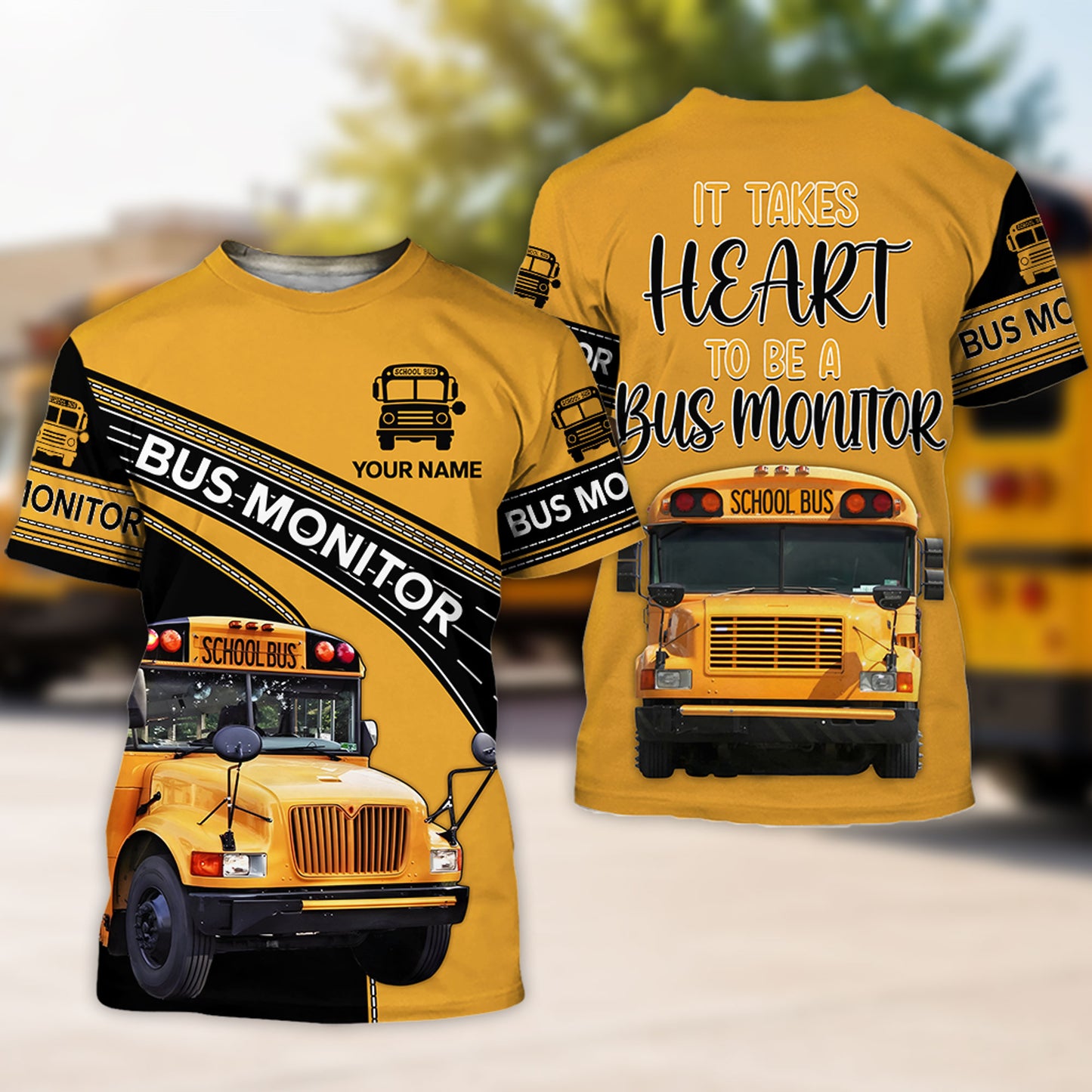 Personalized Name School Bus Monitor, It Takes Heart To Be A Bus Monitor NPNT6200805