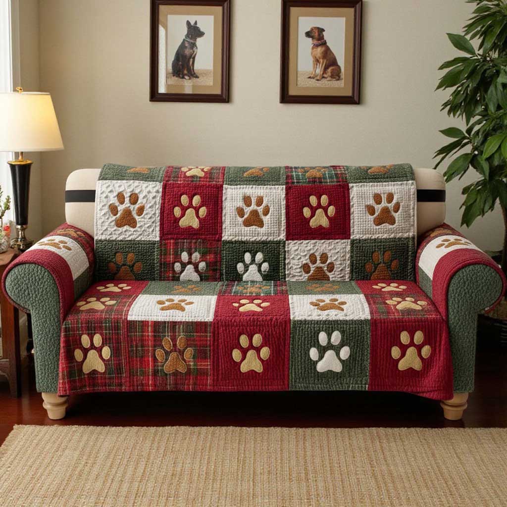 Paw Dog Quilted Sofa Cover QFTD5291002