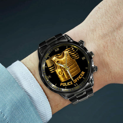 Personalized Police Business Watch, Custom Your Name And Badge Number, Watch For Policeman, Police Gifts UKTO5020802
