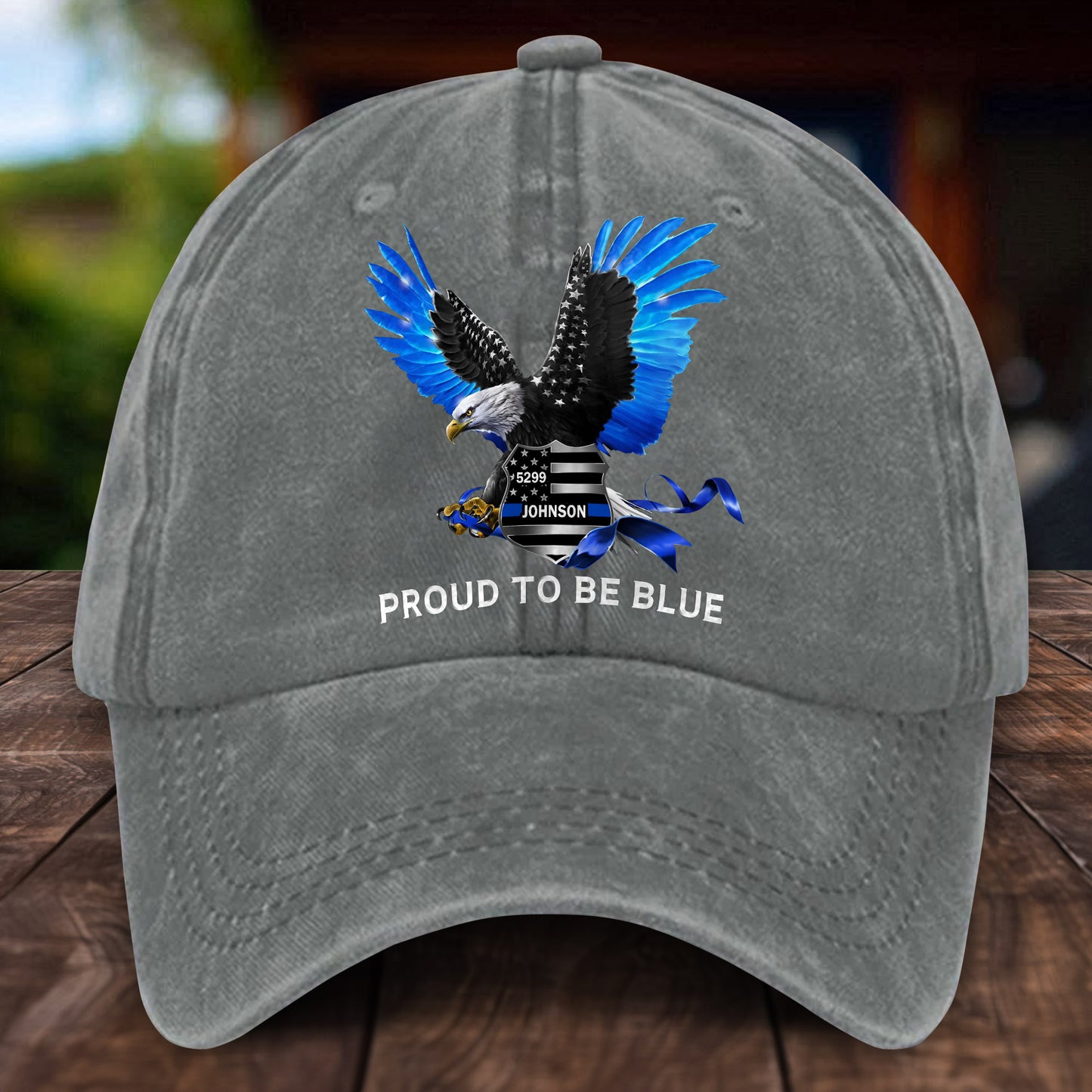 Personalized Police Distressed Washed Cotton Printed Hat UKHH5020402