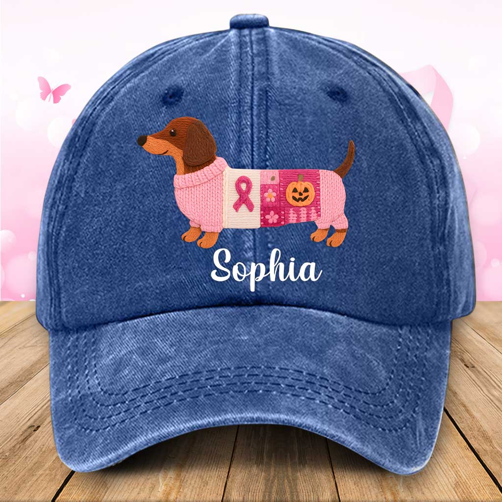 Personalized Dog Breast Cancer Dnim Hat UKTZ5280802