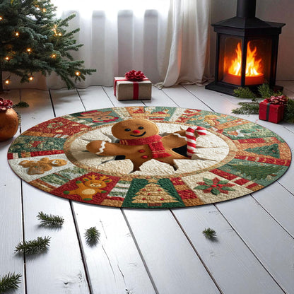 Gingerbread Man Christmas 3D Printed Rug UKHH5021001