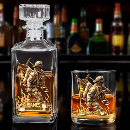 Personalized Firefighter Whiskey Glass QFND5050803