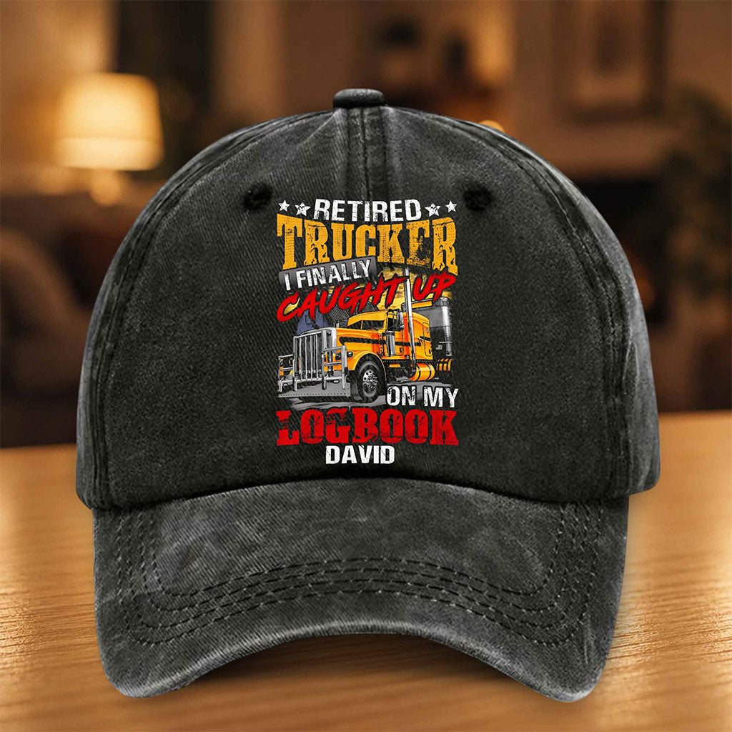 Custom Trucker Distressed Washed Cotton Printed Hat UKPY6250601