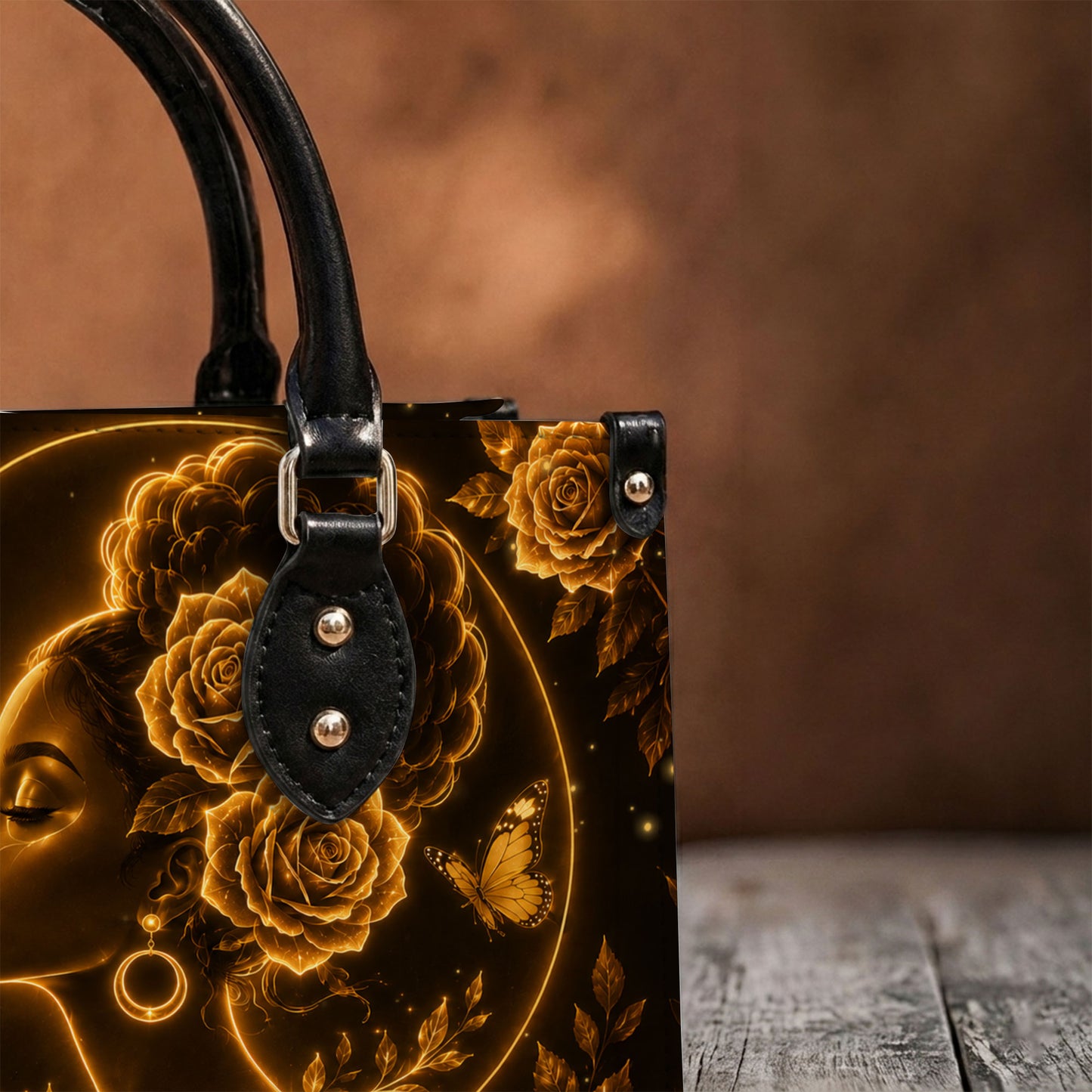 Personalized Christain Black Woman PU Leather Handbag, Afro Girl Gifts UKND6030602