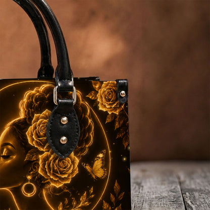 Personalized Christain Black Woman PU Leather Handbag, Afro Girl Gifts UKND6030602