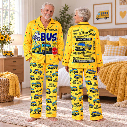 Personalized School Bus Driver Satin Pajama Set UKHM6201006