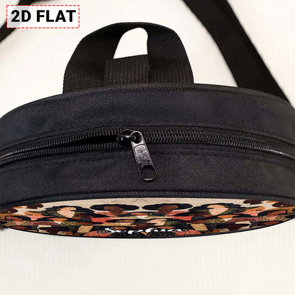 Custom Name Afro Girl PU Leather Round Crossbody Bags THUU6020301