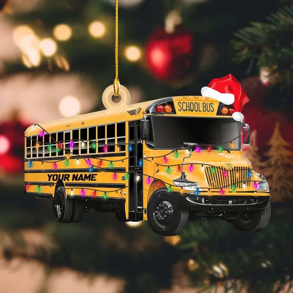 Personalized School Bus Christmas Acrylic Ornament NPHM6080903