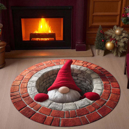 Christmas Gnome 3D Printed Rug UKHM5230901