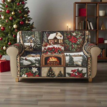 Retro Vintage Christmas Quilted Sofa Cover QFTD5291001
