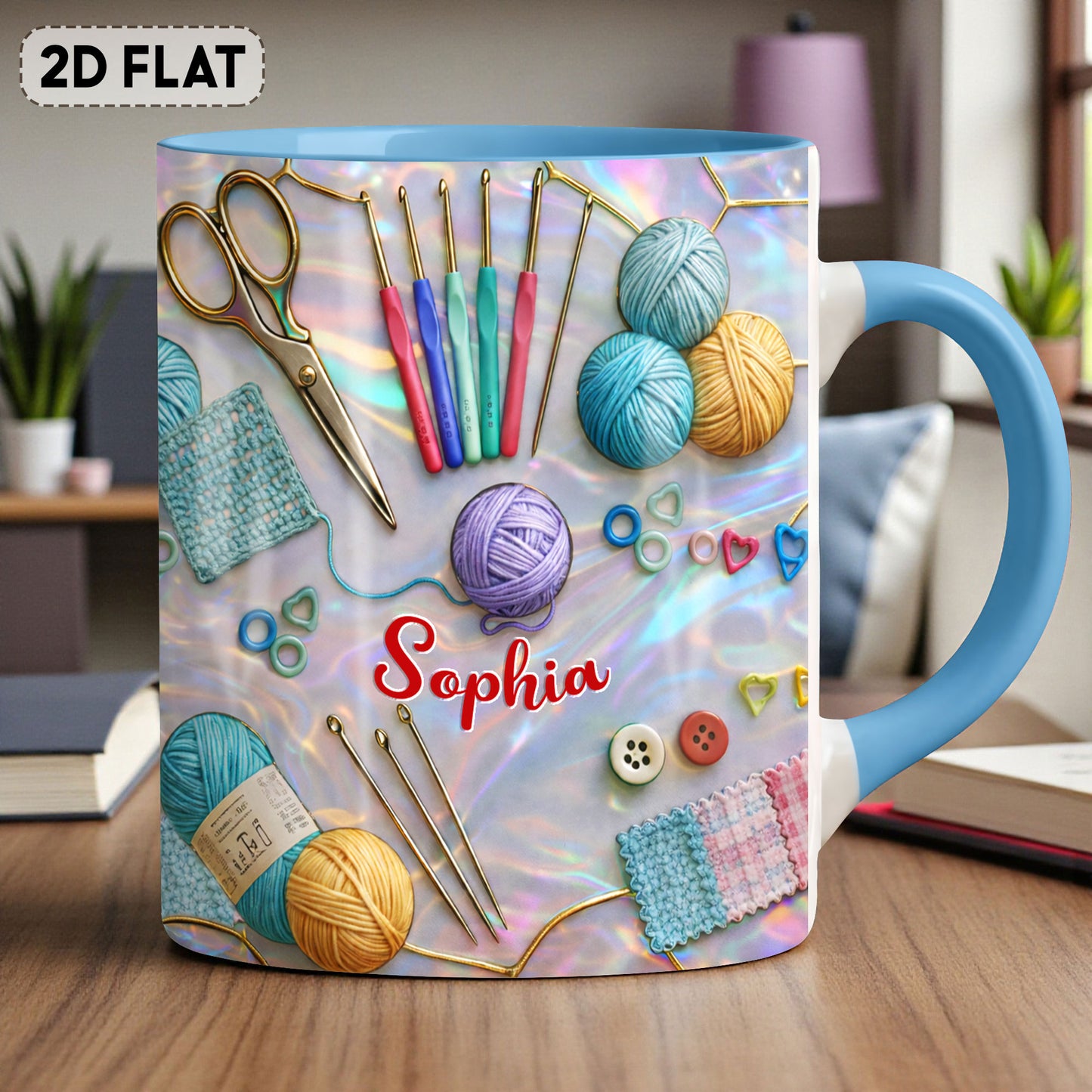 Custom Crochet Faux Stained Glass Ceramic Mug THHH6200101