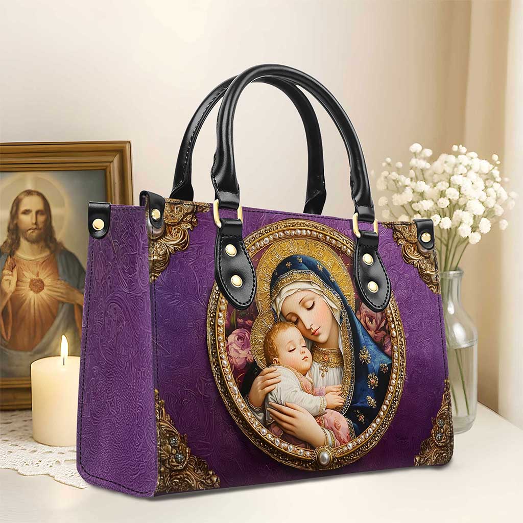Virgin Mary And Baby Jesus PU Leather Handbag Gift For Women UKND5110902