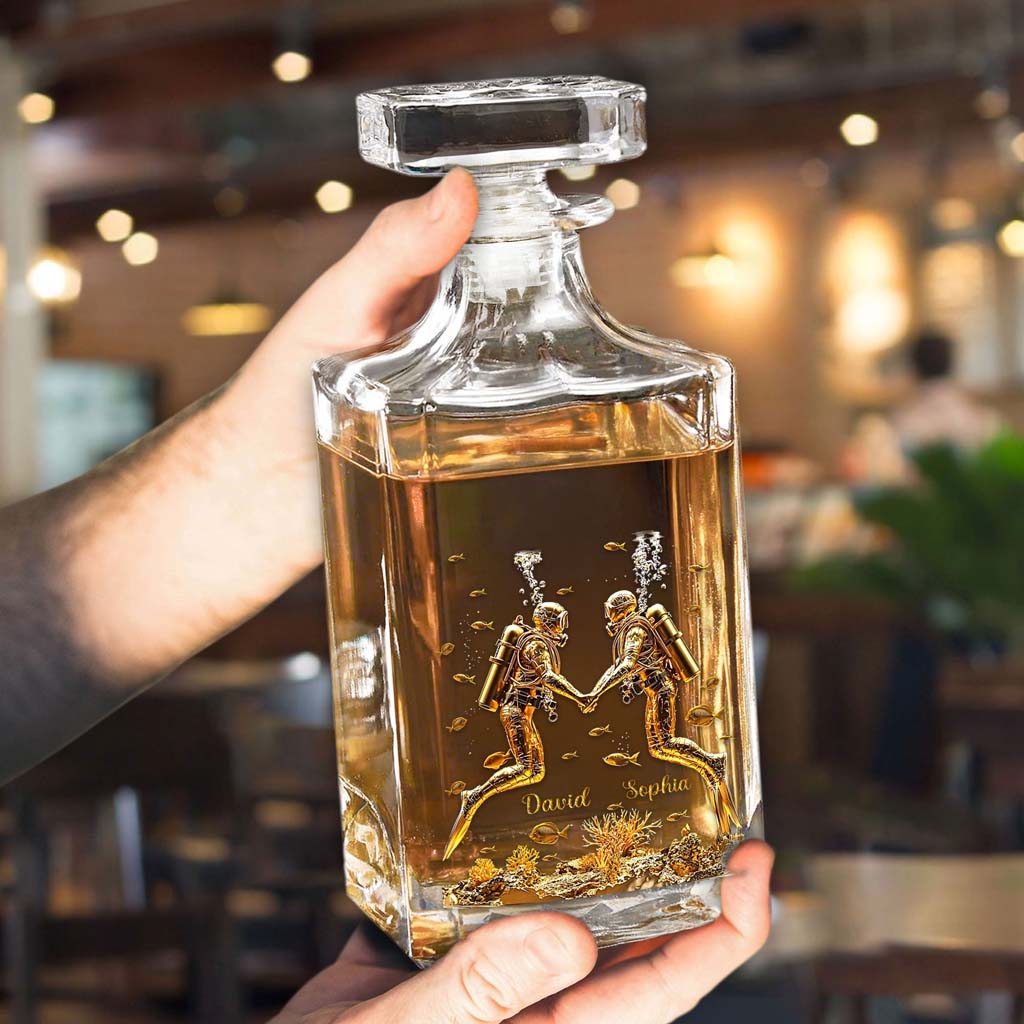 Custom Couples Scuba Diving Whiskey Decanter Set UKHM5171001
