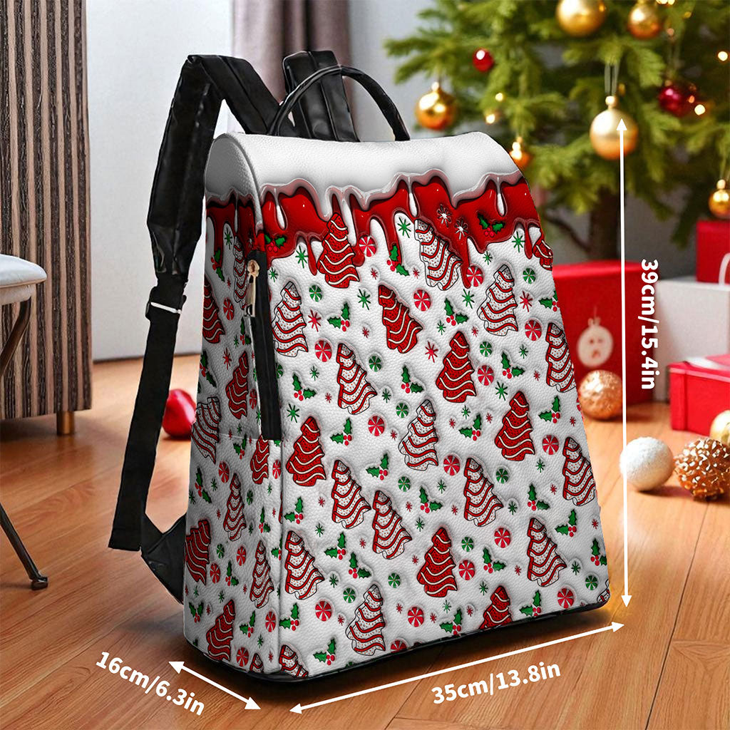 Christmas Vibes FAUX 3D INFLATED PU Leather Backpack QFTO5141001