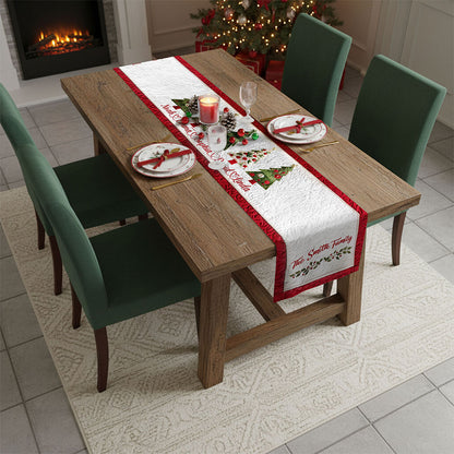 Personalized Christmas Tree Family Quilted Table Runner QFTO5031003