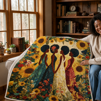 Black Women Quilt Blanket, African American Women Melanin Blanket UKHM5080701