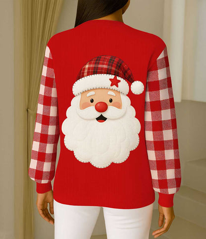 Custom Christmas Santa Claus Knitted Cardigan UKTZ5151005