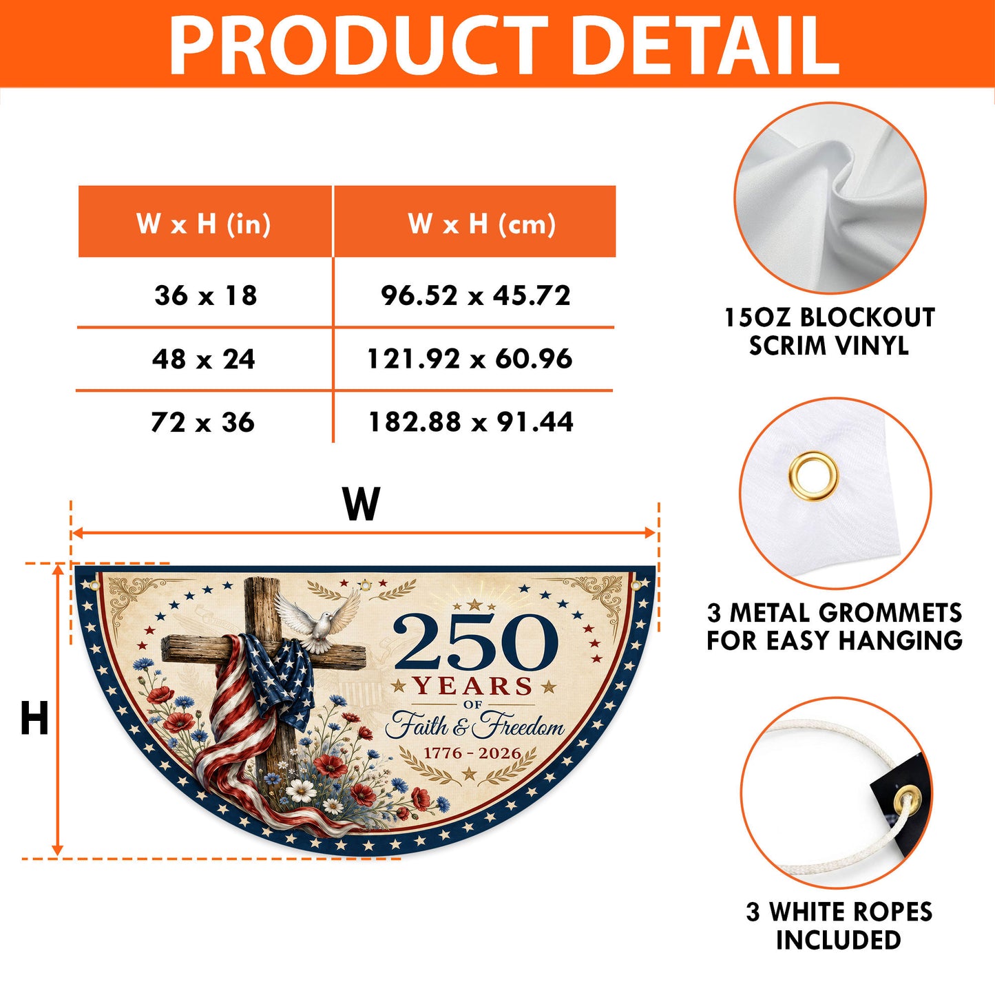 Personalized 250th Semi Circle Banner NPNT6180603