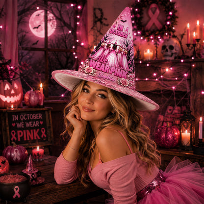 Personalized Breast Cancer Awareness Witch Hat UKND6250801