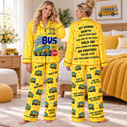 Personalized School Bus Driver Satin Pajama Set UKHM6201007