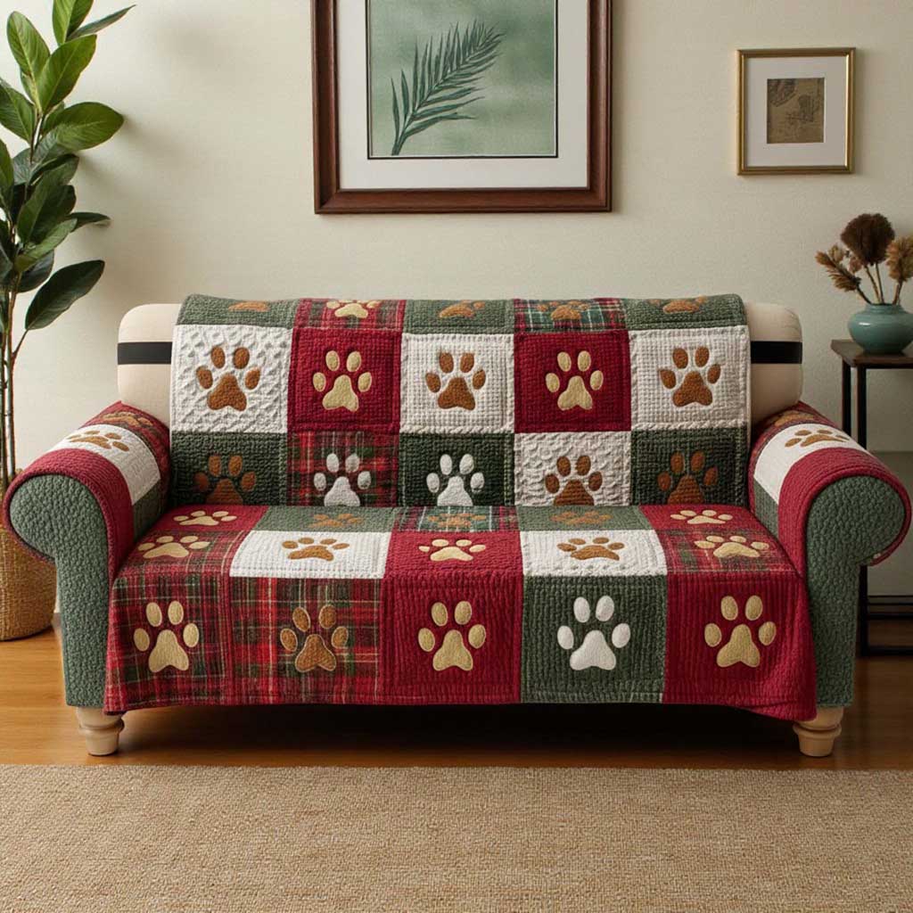 Paw Dog Quilted Sofa Cover QFTD5291002
