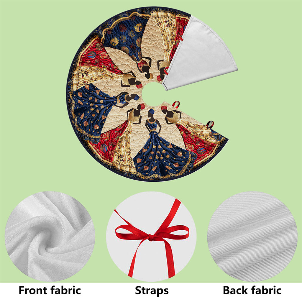 African Black Women Christmas Tree Skirt UKNT5251005