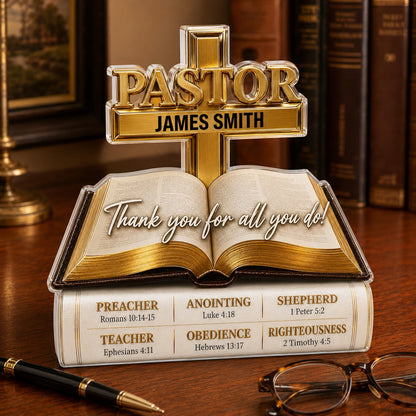 Personalized Pastor Appreciation Acrylic Plaque, Custom Pastor Name Christian Gift, Thank You Pastor Gift QFTD6150801