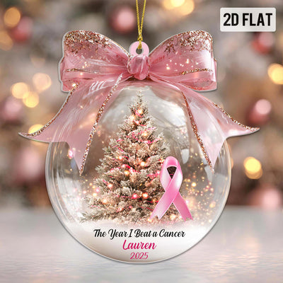 2D FLAT Personalized Breast Cancer Acrylic Ornament QFPY5260902