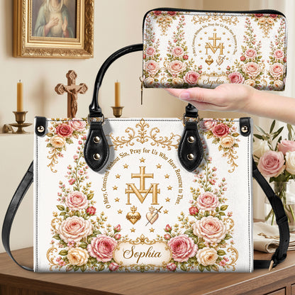 Miraculous Medal Handbag And Wallet, Virgin Mary Handbag And Wallet, Marian Cross PMTD6240606