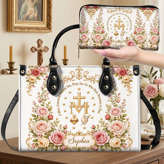 Miraculous Medal Handbag And Wallet, Virgin Mary Handbag And Wallet, Marian Cross PMTD6240606