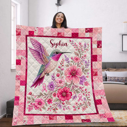 Custom Breast Cancer Quilt Blanket UKHA6050801
