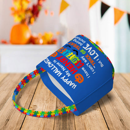 Personalized Dinosaur Autism Trick Or Treat Candy Bag QFNT5130901