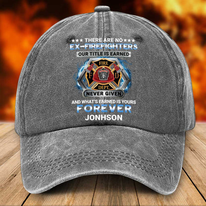 Personalized Firefighter Distressed Washed Cotton Printed Hat UKTZ5080801