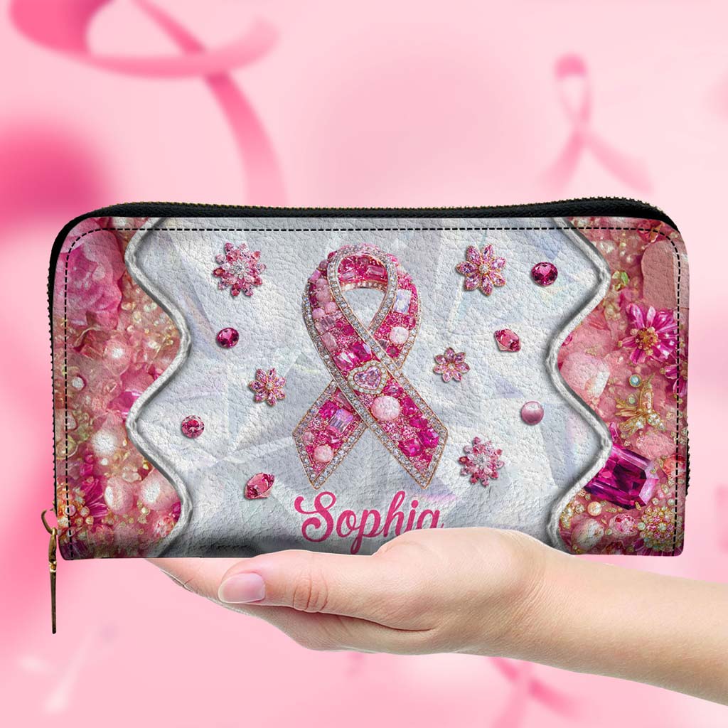 Personalized Breast Cancer Leather Handbag, Wallet QFTD5140802
