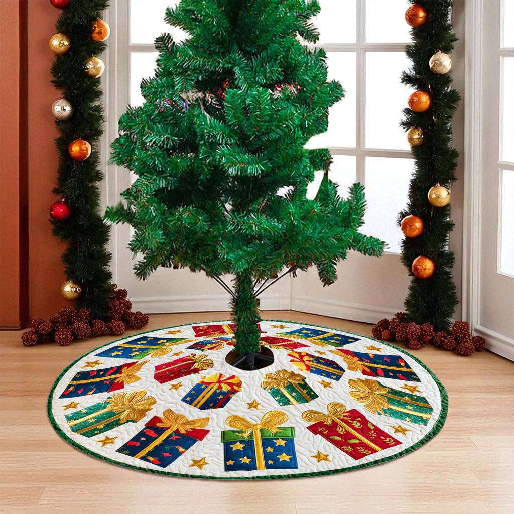 Christmas Tree Skirt with Colorful Gift Box QFHM5281003