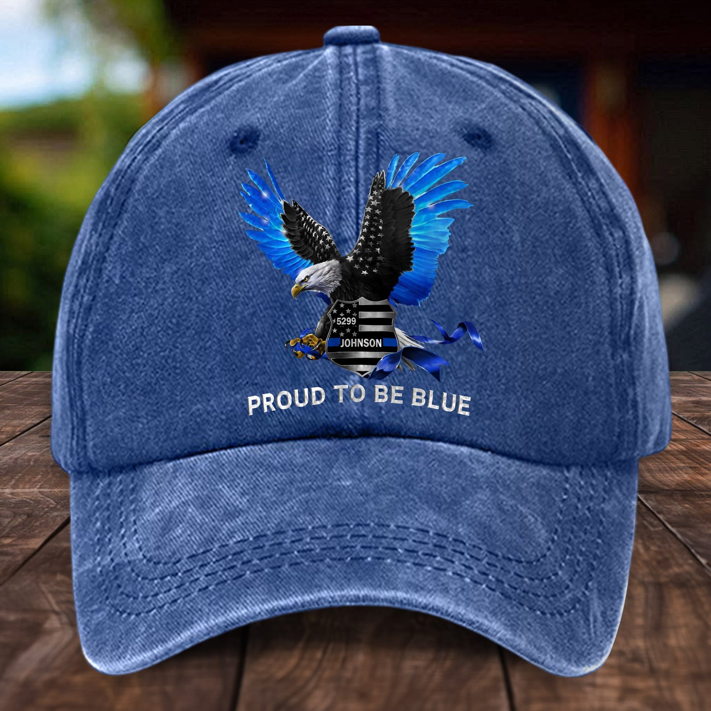 Personalized Police Distressed Washed Cotton Printed Hat UKHH5020402