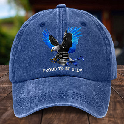 Personalized Police Distressed Washed Cotton Printed Hat UKHH5020402