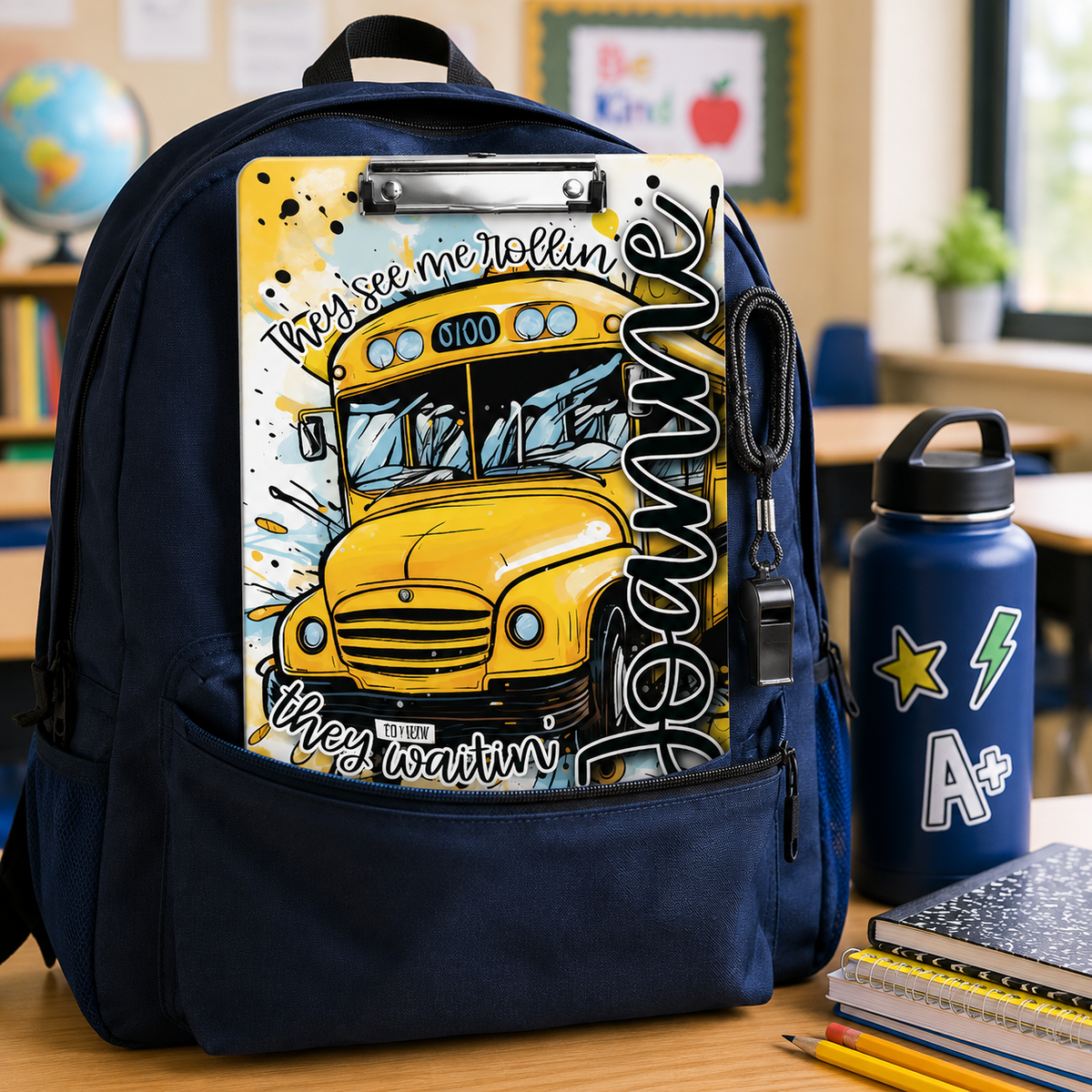Personalize School Bus Driver Clipboard, Gift for bus drivers UKND6280710