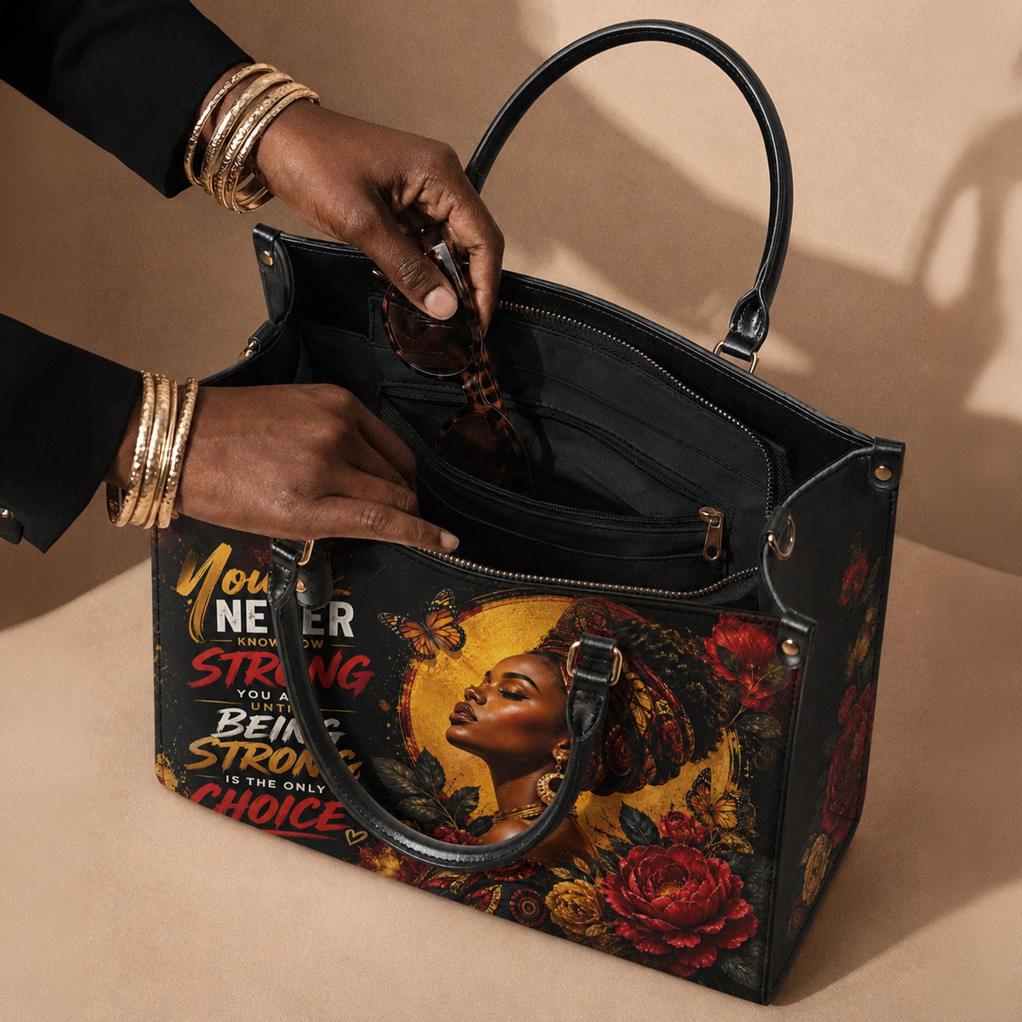 Black Women Leather PU Leather Handbag QFTD6230504