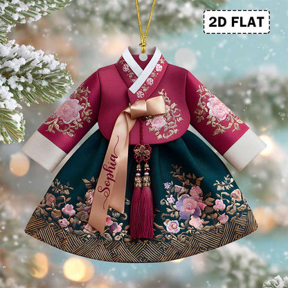 2D FLAT Personalized Korea Hanbok Acrylic Ornament QFND5100904