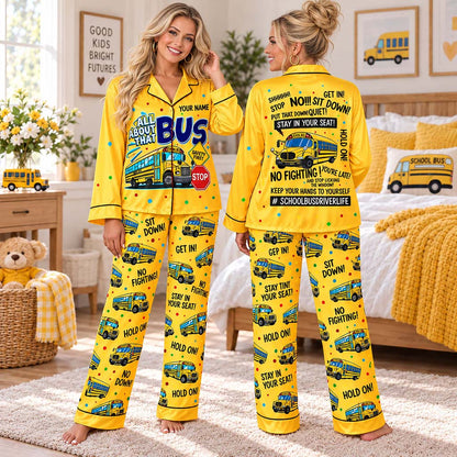 Personalized School Bus Driver Satin Pajama Set UKHM6201006