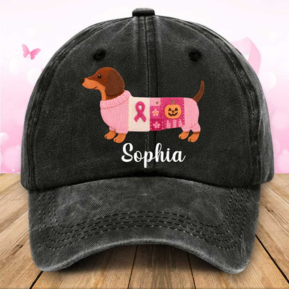 Personalized Dog Breast Cancer Dnim Hat UKTZ5280802